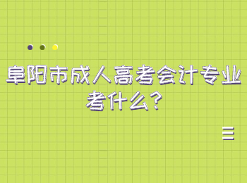 阜陽市成人高考會計專業考什么